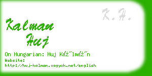 kalman huj business card